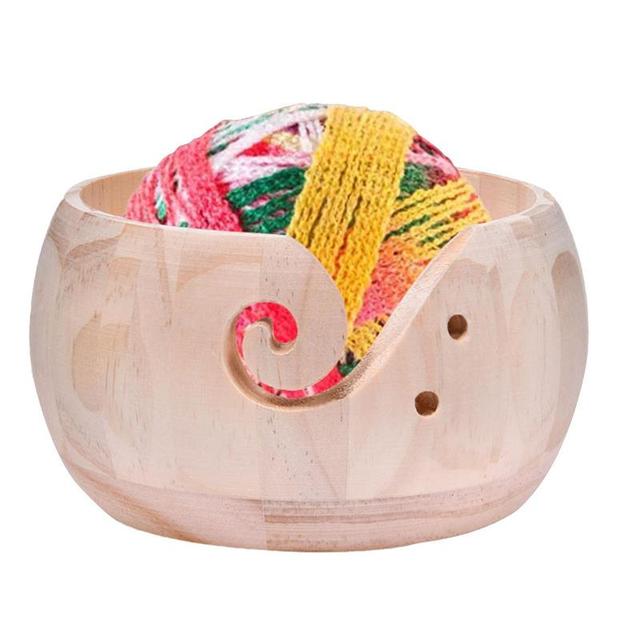 Yarn Bowls For Crocheting Solid Wood Knitting Bowl With Holes DIY Yarn Bowl  Crochet Accessories Yarn